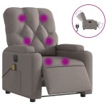 vidaXL Fotoliu electric de masaj rabatabil, gri taupe, textil