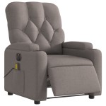 vidaXL Fotoliu electric de masaj rabatabil, gri taupe, textil