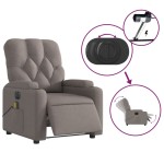 vidaXL Fotoliu electric de masaj rabatabil, gri taupe, textil