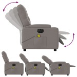 vidaXL Fotoliu electric de masaj rabatabil, gri taupe, textil