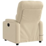 vidaXL Fotoliu electric de masaj rabatabil, crem, textil