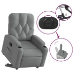 vidaXL Fotoliu rabatabil cu ridicare, gri deschis, material textil