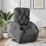 vidaXL Fotoliu rabatabil cu ridicare pe verticală, gri închis, textil