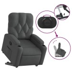 vidaXL Fotoliu rabatabil cu ridicare pe verticală, gri închis, textil