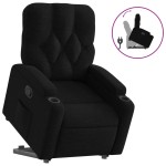 vidaXL Fotoliu rabatabil cu ridicare pe verticală, negru, textil