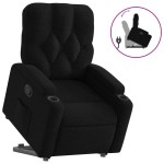vidaXL Fotoliu rabatabil cu ridicare pe verticală, negru, textil