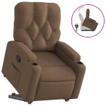 vidaXL Fotoliu rabatabil cu ridicare pe verticală, maro, textil