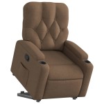 vidaXL Fotoliu rabatabil cu ridicare pe verticală, maro, textil