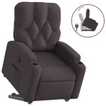 vidaXL Fotoliu rabatabil cu ridicare pe verticală, maro închis, textil