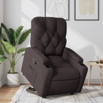 vidaXL Fotoliu rabatabil cu ridicare pe verticală, maro închis, textil