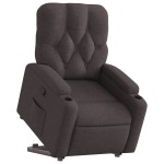 vidaXL Fotoliu rabatabil cu ridicare pe verticală, maro închis, textil