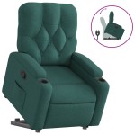 vidaXL Fotoliu rabatabil ridicare pe verticală, verde închis, textil vidaXL Fotoliu rabatabil ridicare pe verticală, verde închis, textil