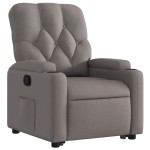vidaXL Fotoliu rabatabil cu ridicare pe verticală, gri taupe, textil vidaXL Fotoliu rabatabil cu ridicare pe verticală, gri taupe, textil