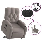 vidaXL Fotoliu rabatabil cu ridicare pe verticală, gri taupe, textil vidaXL Fotoliu rabatabil cu ridicare pe verticală, gri taupe, textil
