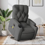 vidaXL Fotoliu de masaj rabatabil cu ridicare, gri închis, textil vidaXL Fotoliu de masaj rabatabil cu ridicare, gri închis, textil