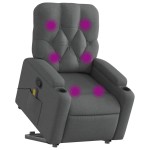 vidaXL Fotoliu de masaj rabatabil cu ridicare, gri închis, textil vidaXL Fotoliu de masaj rabatabil cu ridicare, gri închis, textil