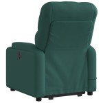 vidaXL Fotoliu rabatabil de masaj, cu ridicare, verde închis, textil