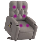 vidaXL Fotoliu rabatabil de masaj cu ridicare, gri taupe, textil