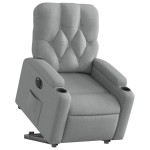 vidaXL Fotoliu electric rabatabil cu ridicare, gri deschis, textil