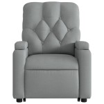 vidaXL Fotoliu electric rabatabil cu ridicare, gri deschis, textil