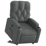 vidaXL Fotoliu electric rabatabil cu ridicare, gri închis, textil