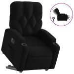 vidaXL Fotoliu electric rabatabil cu ridicare, negru, textil