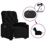 vidaXL Fotoliu electric rabatabil cu ridicare, negru, textil