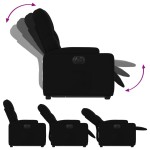 vidaXL Fotoliu electric rabatabil cu ridicare, negru, textil