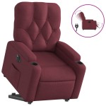vidaXL Fotoliu electric rabatabil cu ridicare, roșu vin, textil