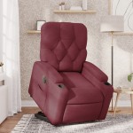 vidaXL Fotoliu electric rabatabil cu ridicare, roșu vin, textil