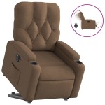 vidaXL Fotoliu electric rabatabil cu ridicare, maro, textil
