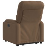 vidaXL Fotoliu electric rabatabil cu ridicare, maro, textil