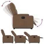 vidaXL Fotoliu electric rabatabil cu ridicare, maro, textil