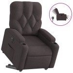 vidaXL Fotoliu electric rabatabil cu ridicare, maro închis, textil