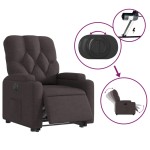 vidaXL Fotoliu electric rabatabil cu ridicare, maro închis, textil