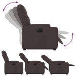 vidaXL Fotoliu electric rabatabil cu ridicare, maro închis, textil