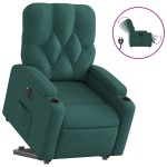 vidaXL Fotoliu electric rabatabil cu ridicare, verde închis, textil