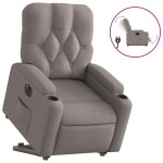 vidaXL Fotoliu electric rabatabil cu ridicare, gri taupe, textil