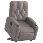vidaXL Fotoliu electric rabatabil cu ridicare, gri taupe, textil