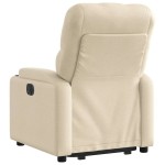 vidaXL Fotoliu electric rabatabil cu ridicare, crem, textil