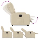vidaXL Fotoliu electric rabatabil cu ridicare, crem, textil