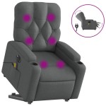 vidaXL Fotoliu electric masaj rabatabil cu ridicare, gri închis textil