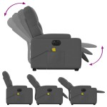 vidaXL Fotoliu electric masaj rabatabil cu ridicare, gri închis textil