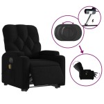 vidaXL Fotoliu electric de masaj rabatabil cu ridicare, negru, textil