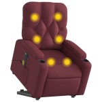vidaXL Fotoliu de masaj electric rabatabil cu ridicare roșu vin textil