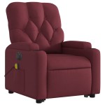 vidaXL Fotoliu de masaj electric rabatabil cu ridicare roșu vin textil