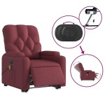 vidaXL Fotoliu de masaj electric rabatabil cu ridicare roșu vin textil