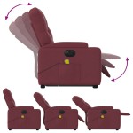 vidaXL Fotoliu de masaj electric rabatabil cu ridicare roșu vin textil