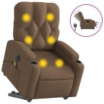 vidaXL Fotoliu electric de masaj rabatabil cu ridicare, maro, textil