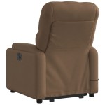 vidaXL Fotoliu electric de masaj rabatabil cu ridicare, maro, textil